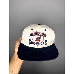 Vintage 90s Cleveland Indians MLB AL Central Champions Snapback Hat